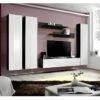 Meuble TV FLY C1 Design, Coloris Noir Et Blanc Brillant. Meuble Suspendu Moderne Et Tendance Pour Votre Salon.