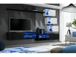 Ensemble Meubles De Salon SWITCH XXIV Design, Coloris Noir Et Blanc.