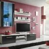 Meuble TV GALINO E Design, Coloris Blanc Et Noir. Meuble Moderne Et Tendance Pour Votre Salon. -Deco.fr Soldes Boutique meuble tv 12534337