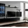 Ensemble Meuble Salon Mural SWITCH XII Design, Coloris Noir Brillant. -Deco.fr Soldes Boutique meuble tv 12534359