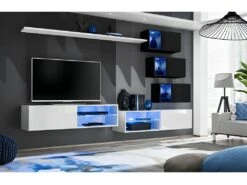 Ensemble Meubles De Salon SWITCH XXIV Design, Coloris Blanc Et Noir.