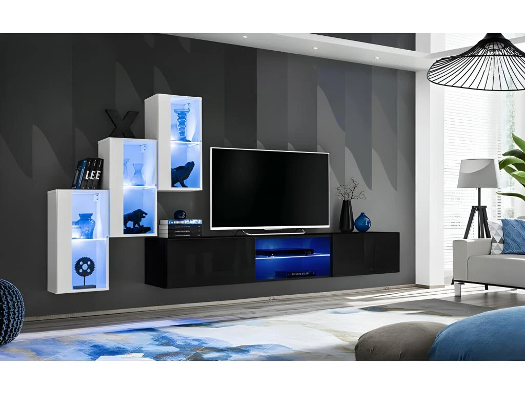 Ensemble Meubles De Salon SWITCH XXII Design, Coloris Blanc Et Noir. 1 Ensemble Meubles De Salon SWITCH XXII Design, Coloris Blanc Et Noir.