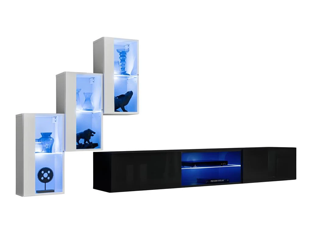 Ensemble Meubles De Salon SWITCH XXII Design, Coloris Blanc Et Noir. 2 Ensemble Meubles De Salon SWITCH XXII Design, Coloris Blanc Et Noir. – Image 2