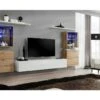 Ensemble Meuble Salon Mural SWITCH XIV Design, Coloris Blanc Brillant Et Chêne Wotan. 11 Ensemble Meuble Salon Mural SWITCH XIV Design, Coloris Blanc Brillant Et Chêne Wotan. -Deco.fr Soldes Boutique meuble tv 12543049