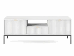 Meuble TV Avec 2 Portes, 1 Tiroir Et 1 Niche - Blanc - LIOUBA De Pascal MORABITO -Deco.fr Soldes Boutique meuble tv 12654277