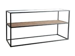 Meuble Tv En Fer Et Verre En Noir 120x40x60 Cm -Deco.fr Soldes Boutique meuble tv 12976625
