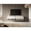 Meuble Tv 140 Cm -blanc Avec Insert Graphite - MIRRGO -Deco.fr Soldes Boutique meuble tv 13387561