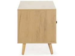 Meuble TV Bella 2 Portes Couleur Chêne Avec Rotin Naturel -Deco.fr Soldes Boutique meuble tv 13626285