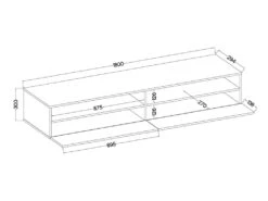 Meuble TV - 180 Cm - Chêne Wotan / Noir Brillant - REDNAW 11 Meuble TV - 180 Cm - Chêne Wotan / Noir Brillant - REDNAW -Deco.fr Soldes Boutique meuble tv 14034547