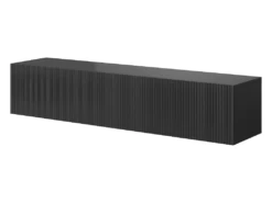 Meuble TV 140 Cm Noir Avec Façade Fraisée - VELDIO -Deco.fr Soldes Boutique meuble tv 14111529