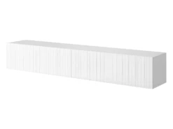 Meuble TV 175 Cm Blanc Avec Façade Fraisée - VELDIO 9 Meuble TV 175 Cm Blanc Avec Façade Fraisée - VELDIO -Deco.fr Soldes Boutique meuble tv 14111541