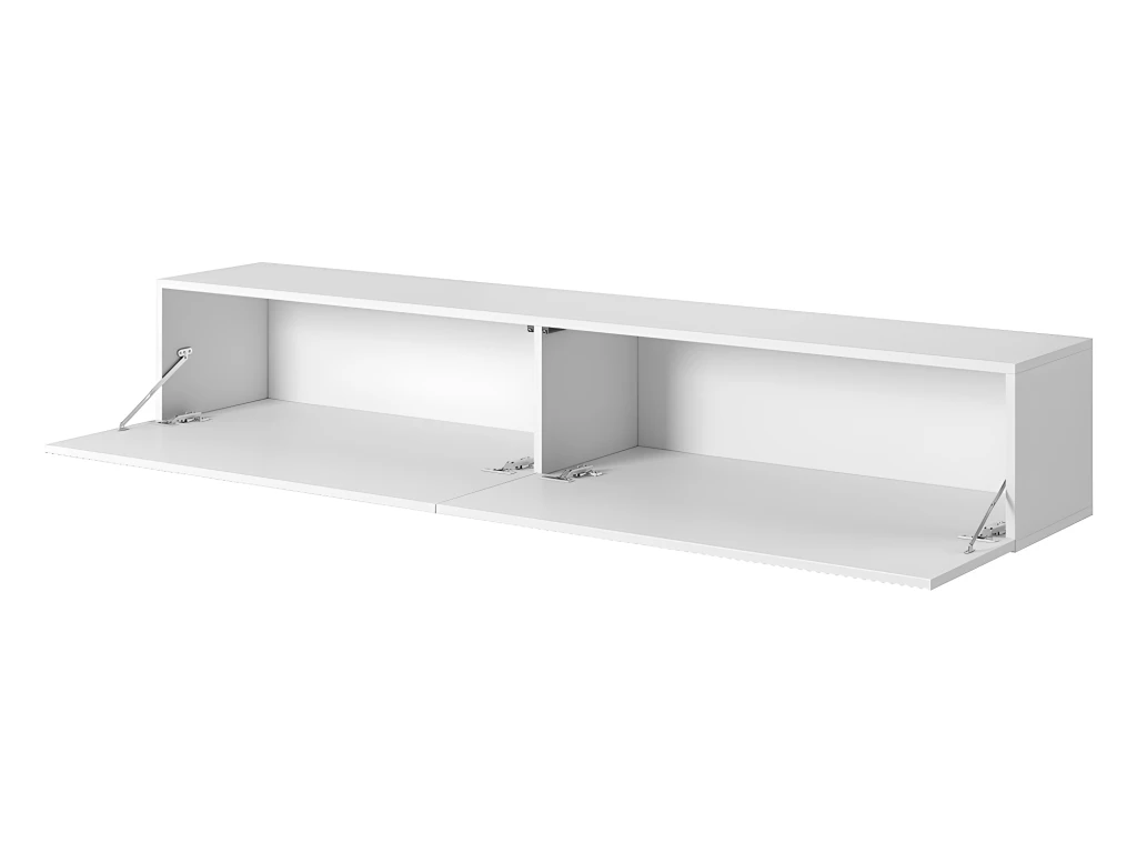 Meuble TV 175 Cm Blanc Avec Façade Fraisée - VELDIO 6 Meuble TV 175 Cm Blanc Avec Façade Fraisée - VELDIO – Image 6