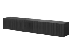 Meuble TV 175 Cm Noir Avec Façade Fraisée - VELDIO 9 Meuble TV 175 Cm Noir Avec Façade Fraisée - VELDIO -Deco.fr Soldes Boutique meuble tv 14111591