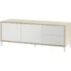 Meuble TV 2 Portes Et 2 Tiroirs Brooklyn - L130 Cm -Deco.fr Soldes Boutique meuble tv 14651093