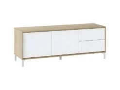 Meuble TV 2 Portes Et 2 Tiroirs Brooklyn - L130 Cm -Deco.fr Soldes Boutique meuble tv 14651099