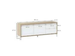 Meuble TV 2 Portes Et 2 Tiroirs Brooklyn - L130 Cm -Deco.fr Soldes Boutique meuble tv 14651107