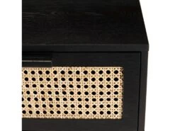 EMILIO - Meuble TV Bois Noir 3 Tiroirs Cannage -Deco.fr Soldes Boutique meuble tv 14651113