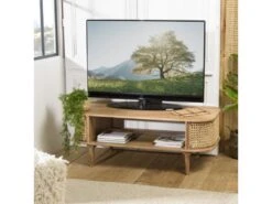 ISA - Meuble TV Marron Bois De Jamelonier Et Cannage Couleur Naturelle -Deco.fr Soldes Boutique meuble tv 14651413