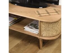 ISA - Meuble TV Marron Bois De Jamelonier Et Cannage Couleur Naturelle -Deco.fr Soldes Boutique meuble tv 14651415