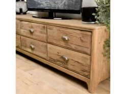 ANDRIAN - Meuble TV Marron 6 Tiroirs Bois Pin Recyclé -Deco.fr Soldes Boutique meuble tv 14651593