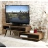 ALIDA - Meuble TV Rotatif Marron Scandi Teck Recyclé Pieds Noirs 11 ALIDA - Meuble TV Rotatif Marron Scandi Teck Recyclé Pieds Noirs -Deco.fr Soldes Boutique meuble tv 14651773