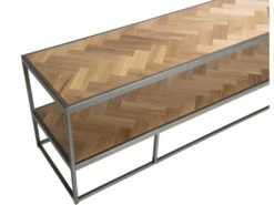 CLEMENCE - Meuble TV 2 Niveaux Bois Teck Et Métal -Deco.fr Soldes Boutique meuble tv 14651787