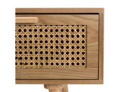 ROMEO - Meuble TV Couleur Naturelle 3 Tiroirs Bois Cannage -Deco.fr Soldes Boutique meuble tv 14651795