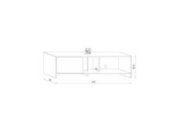 Meuble TV 1 Porte Décor Bois Clair Et Blanc L140 Cm - Sue -Deco.fr Soldes Boutique meuble tv 14733521