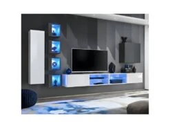 Ensemble Meuble TV "Switch XXVI" 320cm Blanc & Gris
