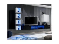 Ensemble Meuble TV "Switch XXVI" 320cm Noir & Blanc