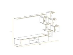 Ensemble Meuble TV "Switch XXI" 260cm Gris & Noir 6 Ensemble Meuble TV "Switch XXI" 260cm Gris & Noir -Deco.fr Soldes Boutique meuble tv 15863279