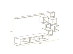 Ensemble Meuble TV "Switch XXI" 260cm Noir & Gris 7 Ensemble Meuble TV "Switch XXI" 260cm Noir & Gris -Deco.fr Soldes Boutique meuble tv 15863289