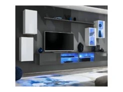 Ensemble Meuble TV "Switch XXV" 280cm Blanc & Gris