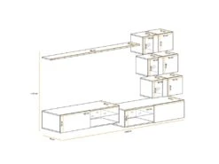Ensemble Meuble TV "Switch XXIV" 250cm Gris & Blanc 6 Ensemble Meuble TV "Switch XXIV" 250cm Gris & Blanc -Deco.fr Soldes Boutique meuble tv 15863411