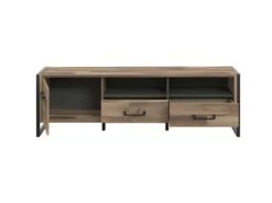 Meuble TV 1 Porte 2 Tiroirs Décor Bois Recyclé Et Métal Noir - APACHE 7 Meuble TV 1 Porte 2 Tiroirs Décor Bois Recyclé Et Métal Noir - APACHE -Deco.fr Soldes Boutique meuble tv 17569021