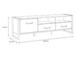 Meuble TV 1 Porte 2 Tiroirs Décor Bois Recyclé Et Métal Noir - APACHE 8 Meuble TV 1 Porte 2 Tiroirs Décor Bois Recyclé Et Métal Noir - APACHE -Deco.fr Soldes Boutique meuble tv 17569023