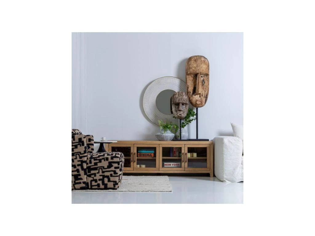 Meuble TV 4 Portes Bois D'orme Massif - IMANI 2 Meuble TV 4 Portes Bois D'orme Massif - IMANI – Image 2