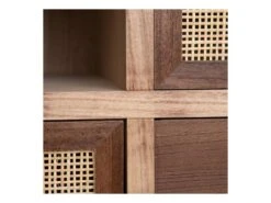 Meuble TV 1 Porte 1 Niche 3 Tiroirs Bois/Rotin - BISCUIT -Deco.fr Soldes Boutique meuble tv 17630059