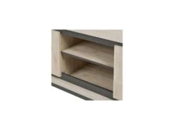 Meuble TV 2 Portes 2 Niches Chêne Délavé - SIMON 10 Meuble TV 2 Portes 2 Niches Chêne Délavé - SIMON -Deco.fr Soldes Boutique meuble tv 17630155