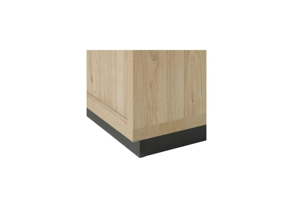 Meuble TV 2 Portes 2 Niches Bois Clair/Béton Ciré - HESTIA 5 Meuble TV 2 Portes 2 Niches Bois Clair/Béton Ciré - HESTIA – Image 5