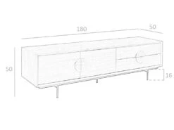 Meuble TV En Bois De Noyer Et Acier Noir 3231 ANGEL CERDA -Deco.fr Soldes Boutique meuble tv 18430903