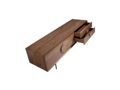 Meuble TV En Bois De Noyer Et Acier Noir 3231 ANGEL CERDA -Deco.fr Soldes Boutique meuble tv 18430905