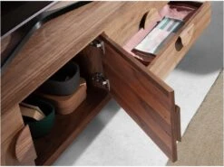 Meuble TV En Bois De Noyer Et Acier Noir 3231 ANGEL CERDA -Deco.fr Soldes Boutique meuble tv 18430913