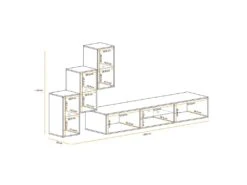 Ensemble Meuble TV "Switch XXII" 210cm Noir & Blanc -Deco.fr Soldes Boutique meuble tv 18444811