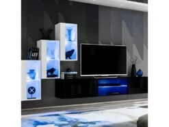 Ensemble Meuble TV "Switch XXII" 210cm Blanc & Noir
