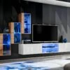Ensemble Meuble TV "Switch XXII" 210cm Naturel & Blanc -Deco.fr Soldes Boutique meuble tv 18444861