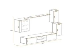 Ensemble Meuble TV "Switch XXIII" 250cm Naturel & Noir -Deco.fr Soldes Boutique meuble tv 18458033