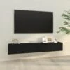 Meubles TV Muraux 2 Pcs Noir 100x30x30 Cm Bois D'ingénierie -Deco.fr Soldes Boutique meuble tv 18783669