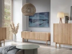 Meuble TV Avec 3 Portes - Naturel Clair Et Effet Marbre Blanc - SITOLI 11 Meuble TV Avec 3 Portes - Naturel Clair Et Effet Marbre Blanc - SITOLI -Deco.fr Soldes Boutique meuble tv 18812503