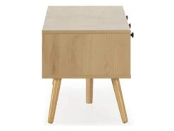 Meuble TV Bella 3 Portes Couleur Chêne Avec Rotin Naturel -Deco.fr Soldes Boutique meuble tv 18851723